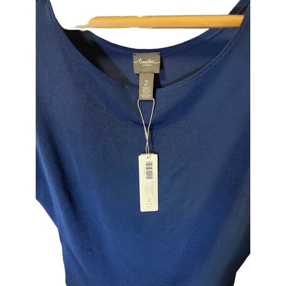 Travelers by Chico's NWT Blue Scoop Neck Sleeveless Knit Pullover Top SZ Large - Picture 5 of 7